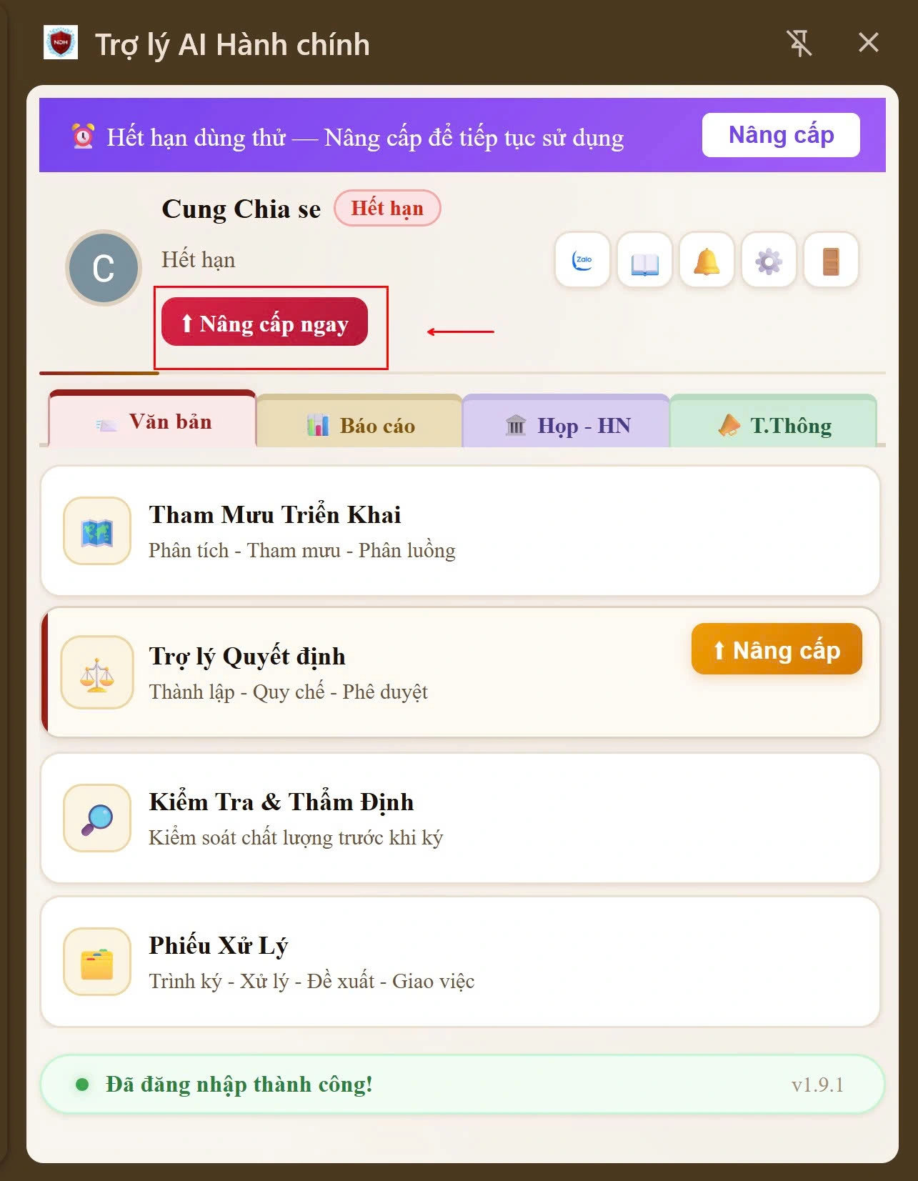 Nâng cấp tài khoản